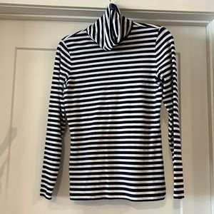 Women’s Lands End Small Fitted L/S Striped Turtleneck Shirt